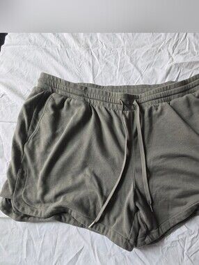 Lane Bryant Olive Green Athletic Drawstring Shorts